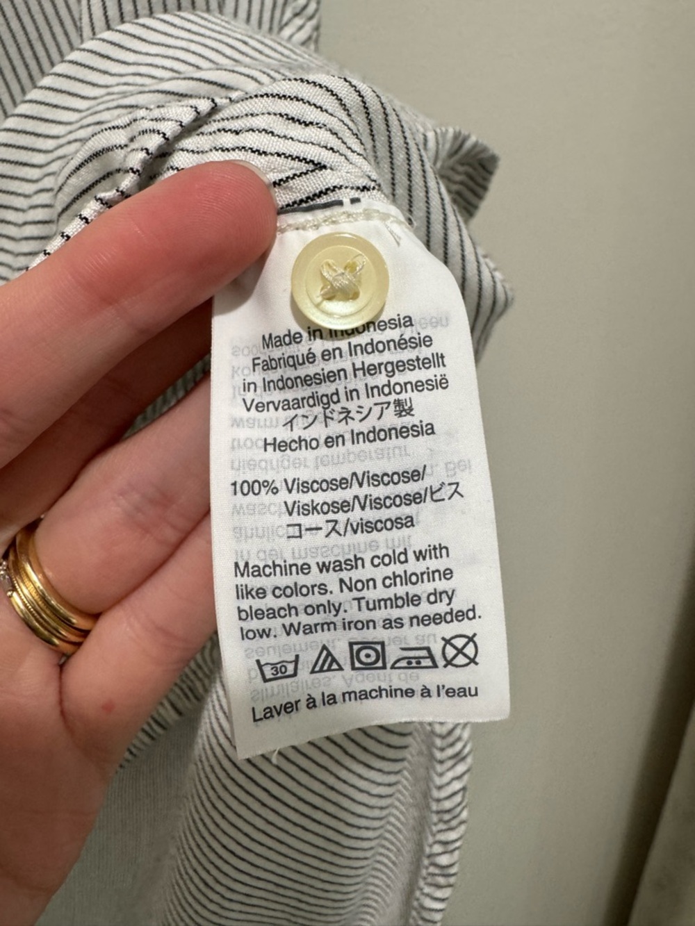 Madewell Striped Button Front Short Sleeve Popover Blouse White XXS - Picture 5 of 6